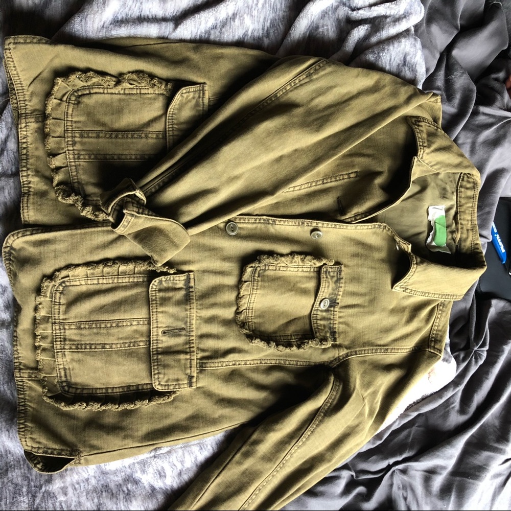 Anthropologie Utility Jacket Army Green